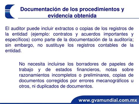 PPT NORMA INTERNACIONAL DE AUDITORÍA 230 DOCUMENTACIÓN DE LA