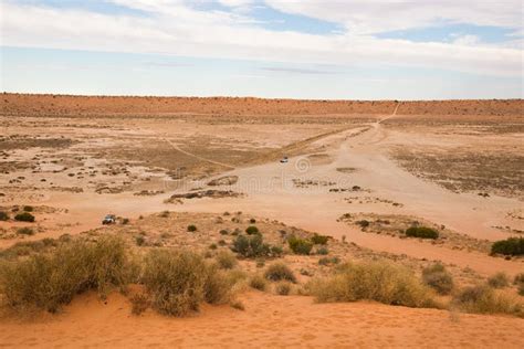 Big Red Sand Dune In The Australian Outback Stock Image Image Of Four