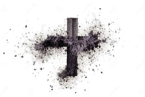 Cross Made Of Ashes Ash Wednesday Lent Season Vintage Abstract