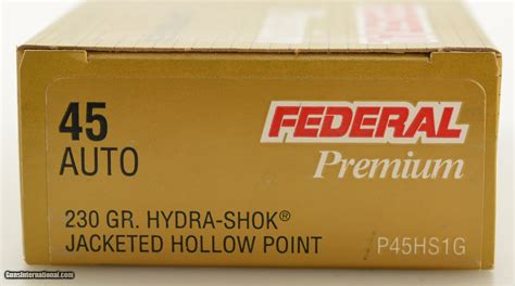 Hydra Shok Federal Acp Grain Jacketed Hollow Point Ammo Rds