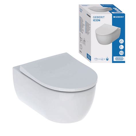 Geberit iCon Set Wand Tiefspül WC spülrandlos mit Softclose und Quick