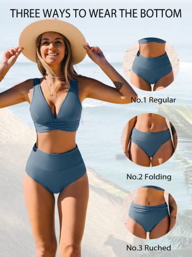CUPSHE Bikini Set For Women Two Piece Swimsuit High Waisted V Neck