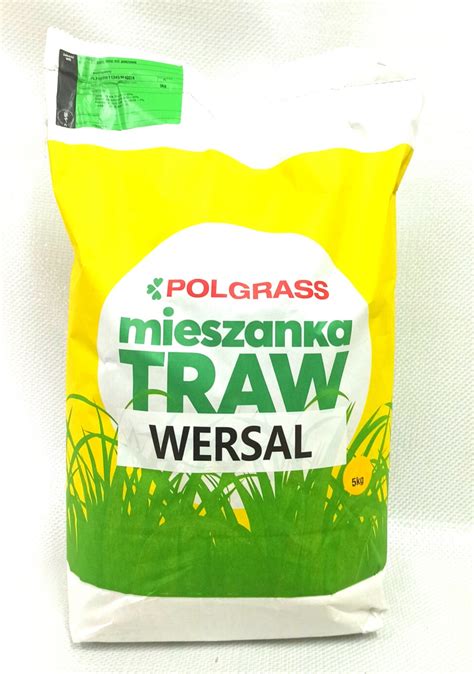 TRAWA MIESZANKA NASIONA TRAW WERSAL GAZONOWA TRAWNIK POLGRASS WOREK 5KG