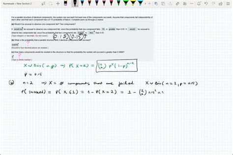 SOLVED For Parallel Structure Of Identical Components The System Can