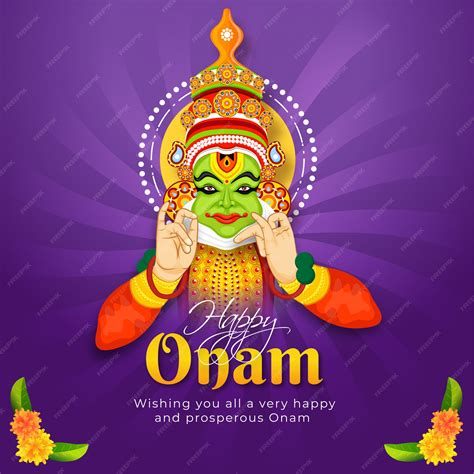 Premium Vector | Happy onam festival message card or poster design with ...