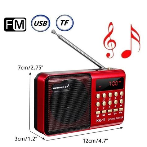 Buy K Fm Rechargeable Mini Portable Radio Handheld Digital Fm Usb Tf