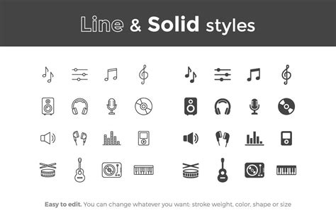 Music Icons By Filborg On Envato Elements Music Icon Icon Music