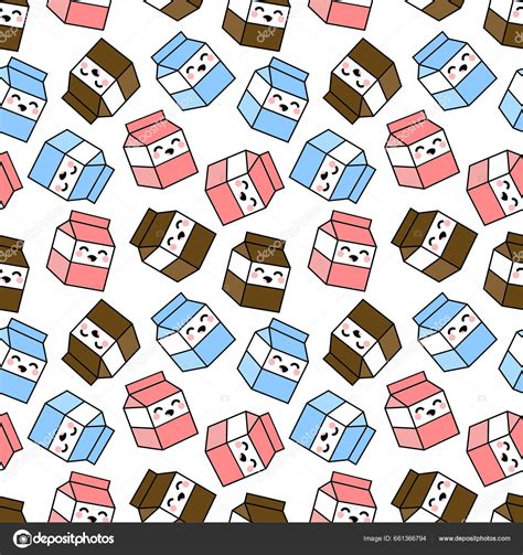 Cartoon Cute Milk Seamless Pattern Stock Vector By Gabrielonat