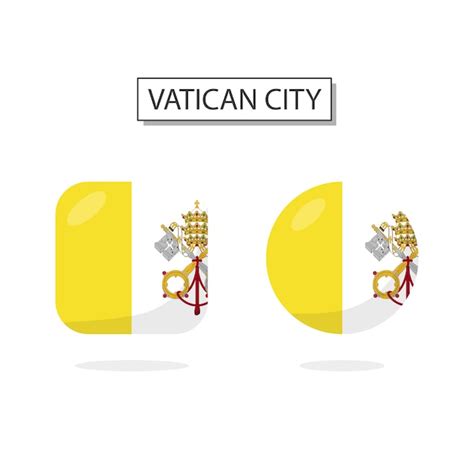 Premium Vector Flag Of Vatican City 2 Shapes Icon 3d Cartoon Style