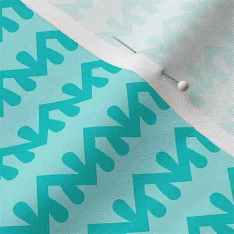 Aztec Tribal Zig Zag Cyan Normal Scale Fabric Spoonflower