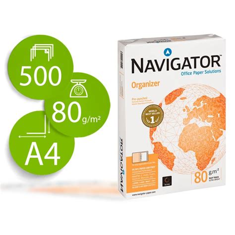 Papel Fotocopia Navigator Din A4 80 Gr 2 Furos Papel Multiusos