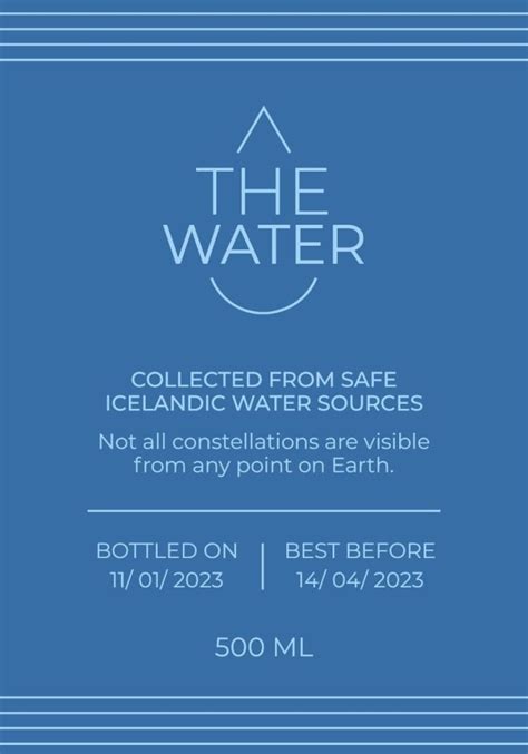 Edit this Simple The Water Company Label design for free