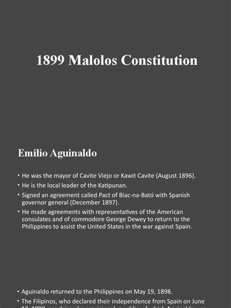 1899 Malolos Constitution Pdf Political Charters Policy