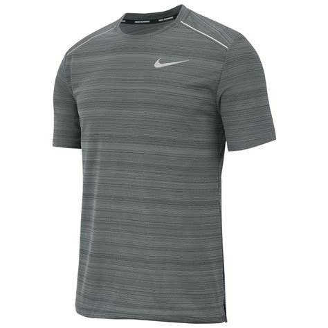 Nike Miler Short Sleeve Mens Running Tee Smoke Grey Htr The