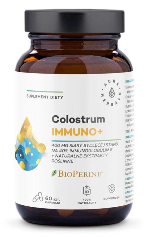 Colostrum Immuno BioPerine 60 kapsułek Aura Herbals Skład Cena