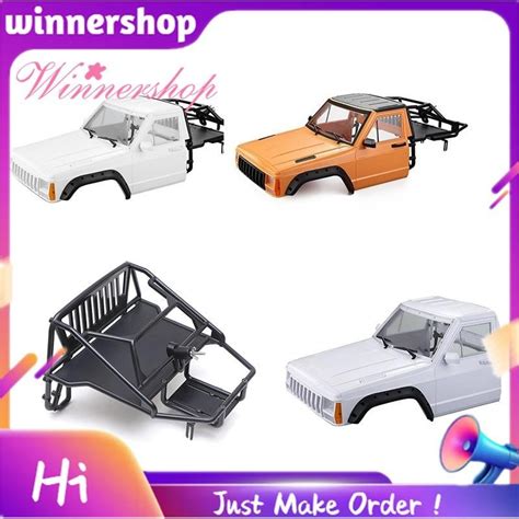 Winnershop Rc Car Body Cab And Back Half Cage For 110 Rc Crawler Traxxas Trx4 Cherokee Axial