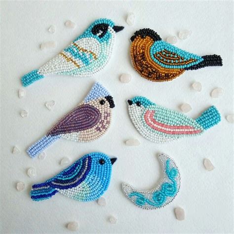 So Cute Birds Embroidered With Beads Bead Embroidery Jewelry Ribbon