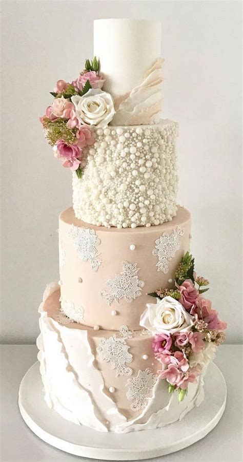 50 Timeless Pearl Wedding Cakes Pearls Lace Frills Florals