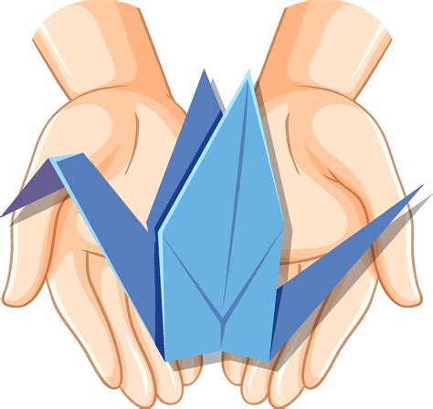 Human hands holding origami bird icon isolated 10518373 Vector Art at Vecteezy