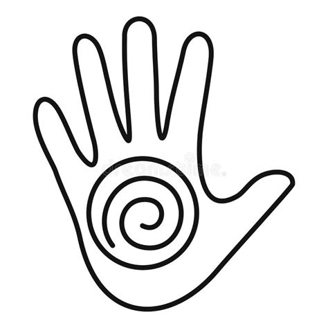 Hand With Spiral Symbol In A Circle Stock Vector Illustration Of Person Indian 21324776