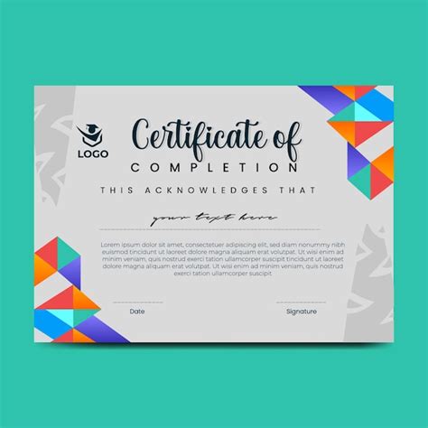 Nueva Plantilla De Certificado Moderna Vector Premium