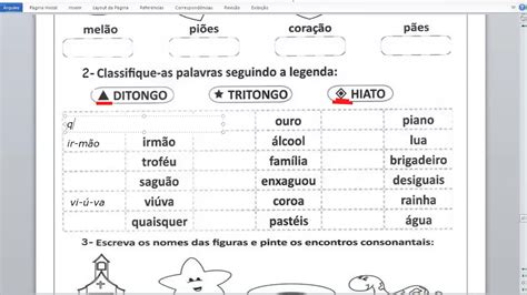 Exemplos De Palavras Hiato Ditongo E Tritongo Sorrir