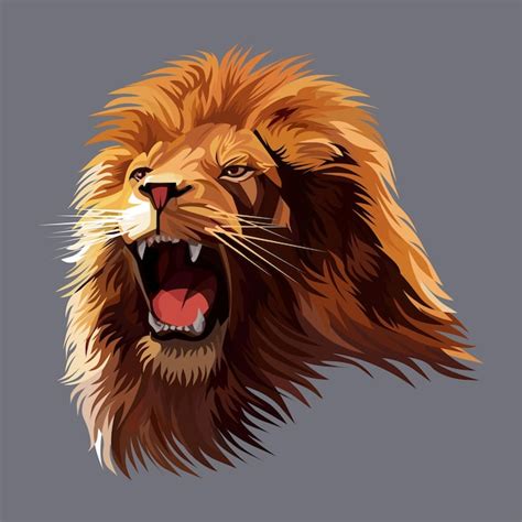 Premium Vector A Lion Head Vector Illustration