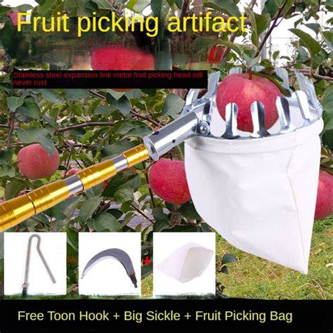 Fruit Picking Artifact Telescopic Pole Fruit Picker Stainless Steel