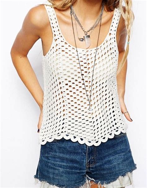 Asos Camiseta De Tirantes De Croché De Asos Ropa Crochet