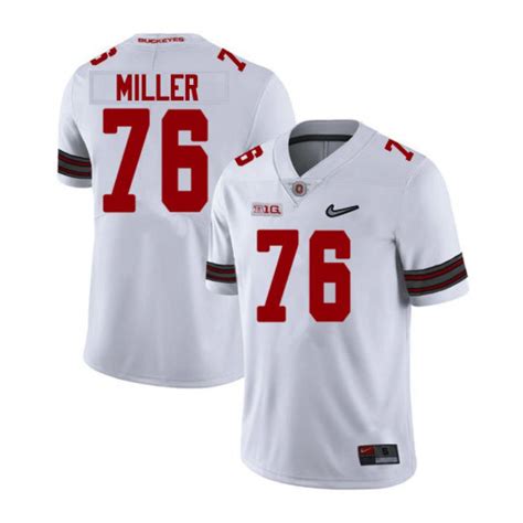 White Black Ohio State Buckeyes Harry Miller Jersey 76