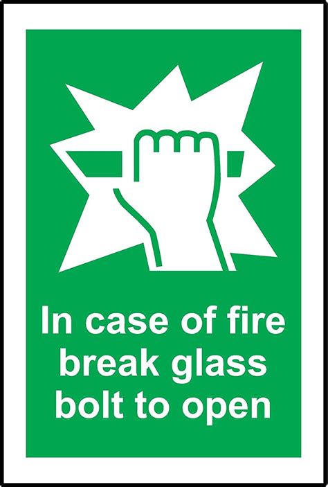 KPCM In Case Of Fire Break Glass Bolt To Open Made In The UK