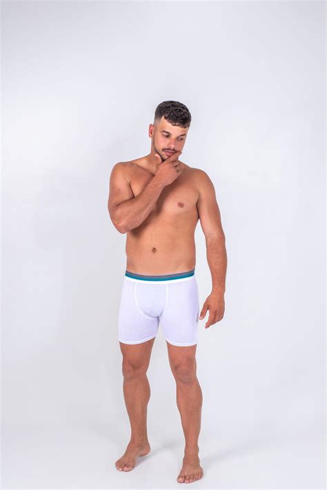 Comprar Cueca Boxer Fibra De Bambu Long Branco A Partir De R 17 00