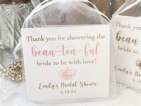 Bea Tea Ful Bride To Be Tea Party Favor Bags Bridal Shower Tea Party