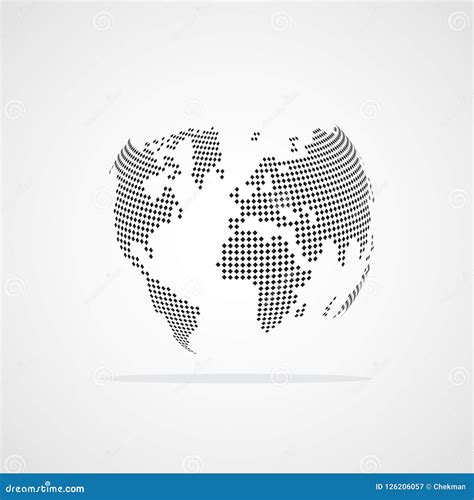 Dotted World Map Vector Illustration Stock Illustration