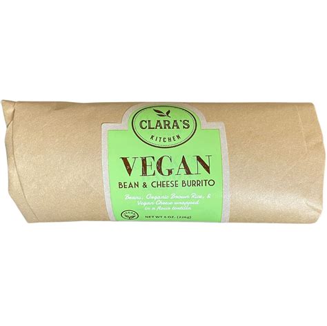 Claras Kitchen Vegan Burrito Bean And Cheese Freshdirect