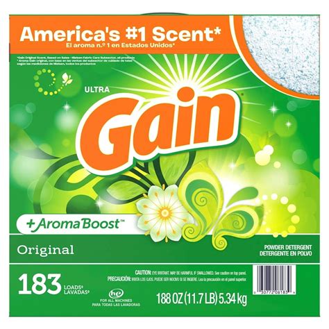 Gain Ultra Original Powder Laundry Detergent 188 Oz 183 Loads