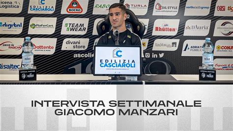 Giacomo Manzari Intervista Settimanale Ascoli Calcio YouTube