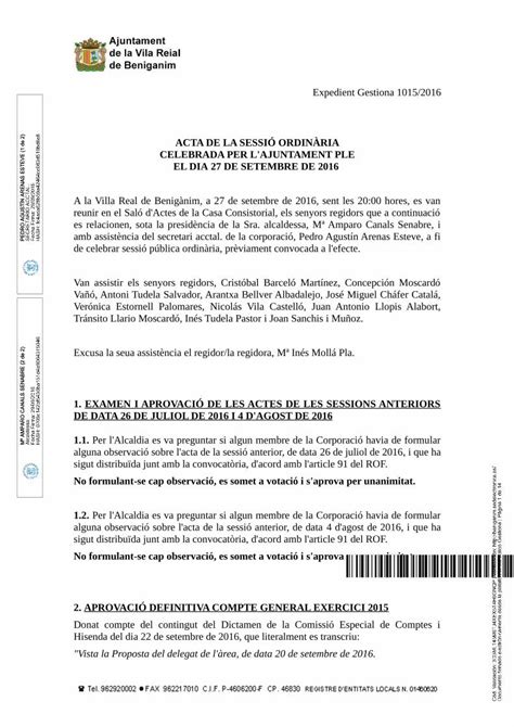 Pdf Acta De La Sessi Ordin Ria Celebrada Per L Ajuntament Ple