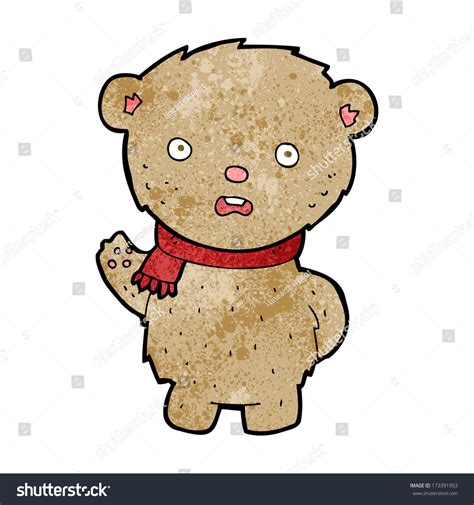 Cartoon Teddy Bear Wearing Scarf Stock Vector Royalty Free 173391953