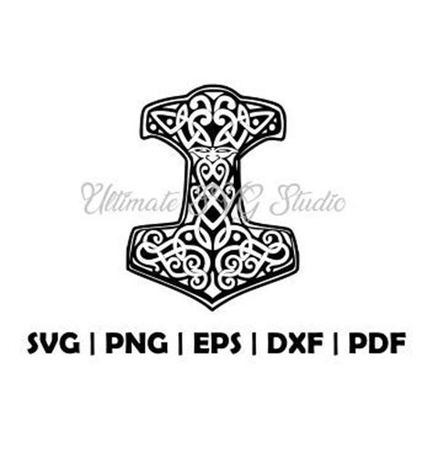 Mjolnir Svg Wikinger Svg Thor Svg Hammer Svg Odin Svg Etsyde