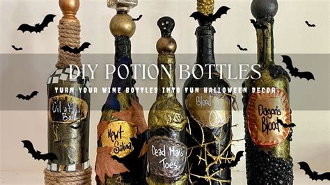 Make your Own Potion Bottles DIY Halloween Wine Bottle Décor