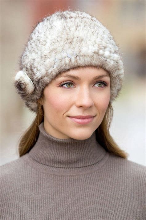 Winter Feels Fabulous In Our Knitted Mink Fur Hat Adorned With A