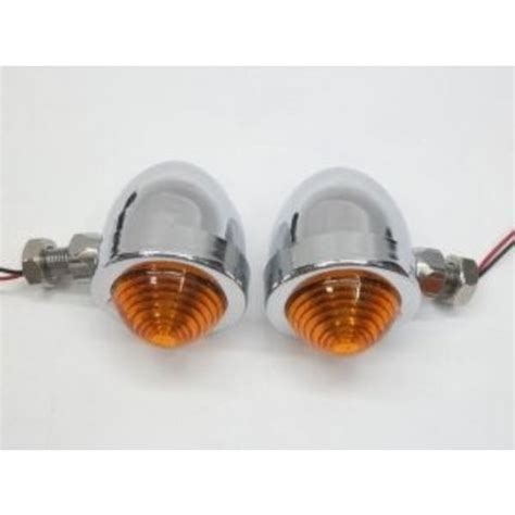 Amber Chrome Bullet Turn Signals Choppershop