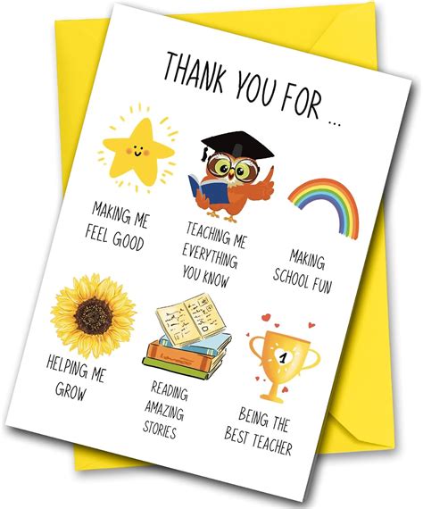 Teacher Thank You Card School Teacher And Teaching Assistant Ta Thank