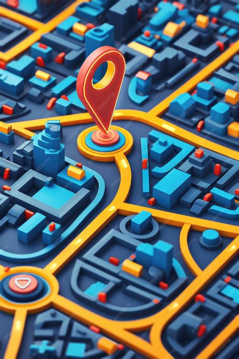 Premium Photo | A map with a red pin indicating a specific location