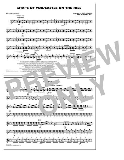 Shape Of Youcastle On The Hill Bellsxylophone Sheet Music Matt