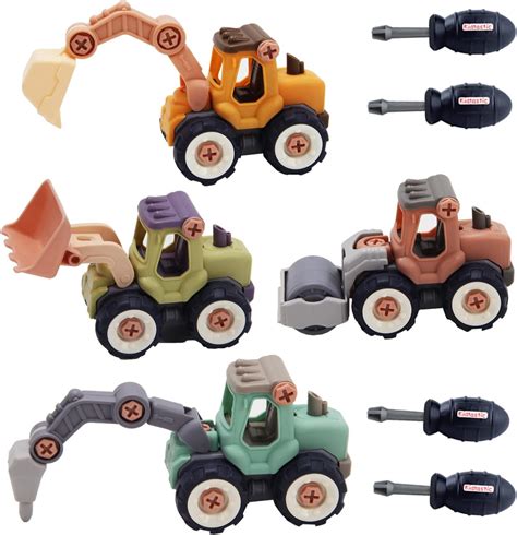 Kidtastic 4 Pack Vehicles Toys Take Apart Stem Learning