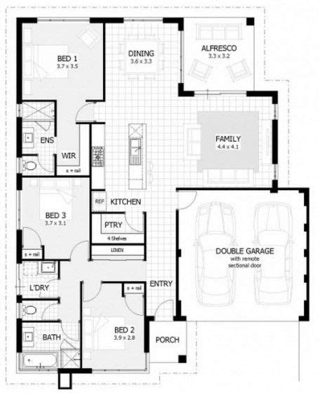 Plano De Casa Un Piso Con Tres Dormitorios 004 3 Bedroom Plan 4