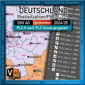 Vektorkarten Postleitzahlenkarten F R Illustrator Grebemaps Kartographie