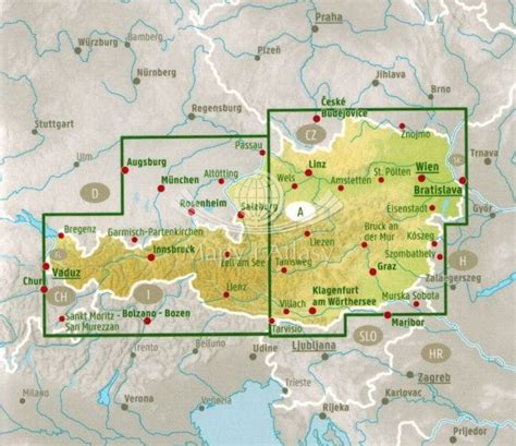 AUSTRIA SKŁADANA MAPA SAMOCHODOWA FREYTAG